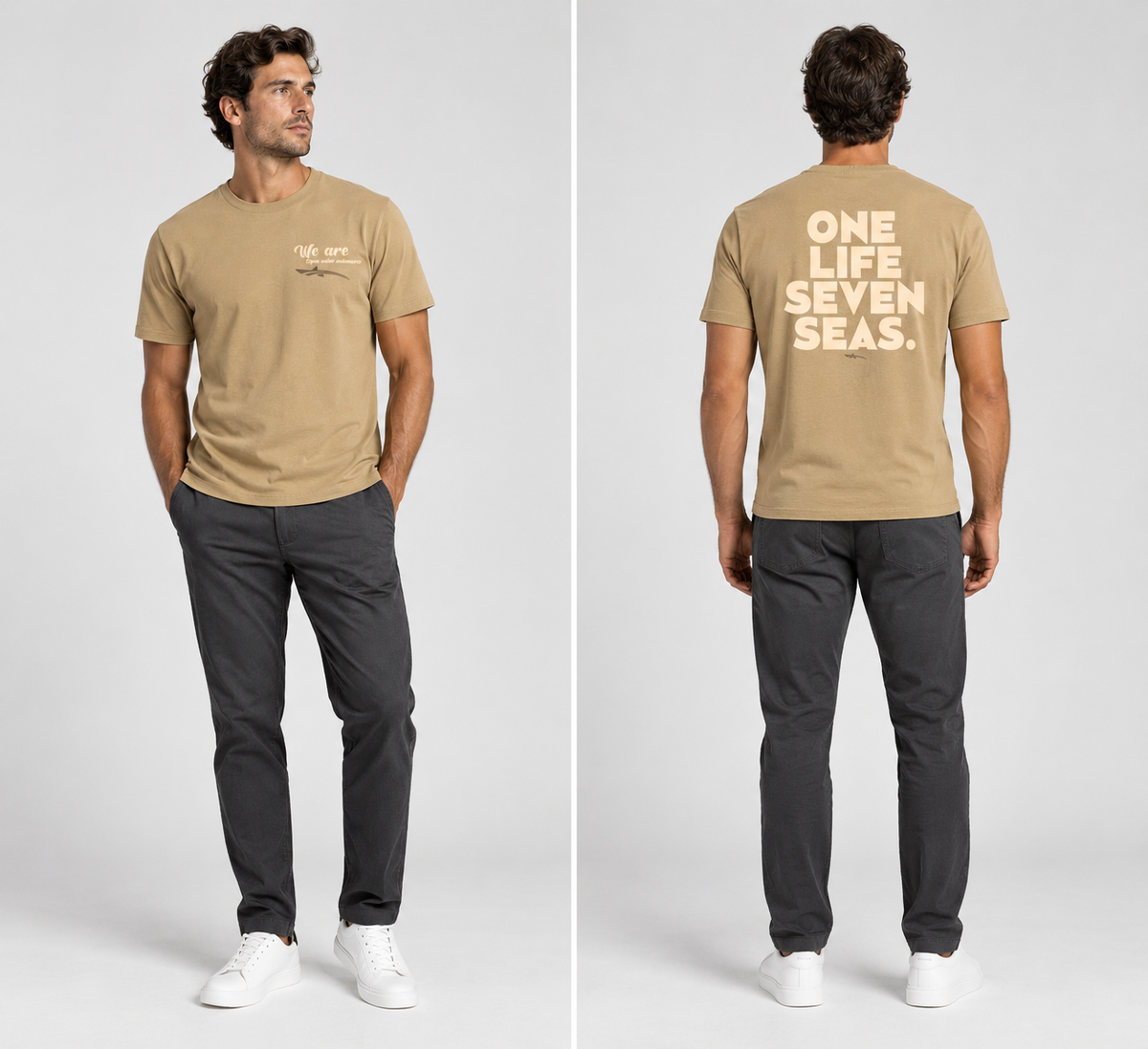 One Life Seven Seas T-Shirt Beige