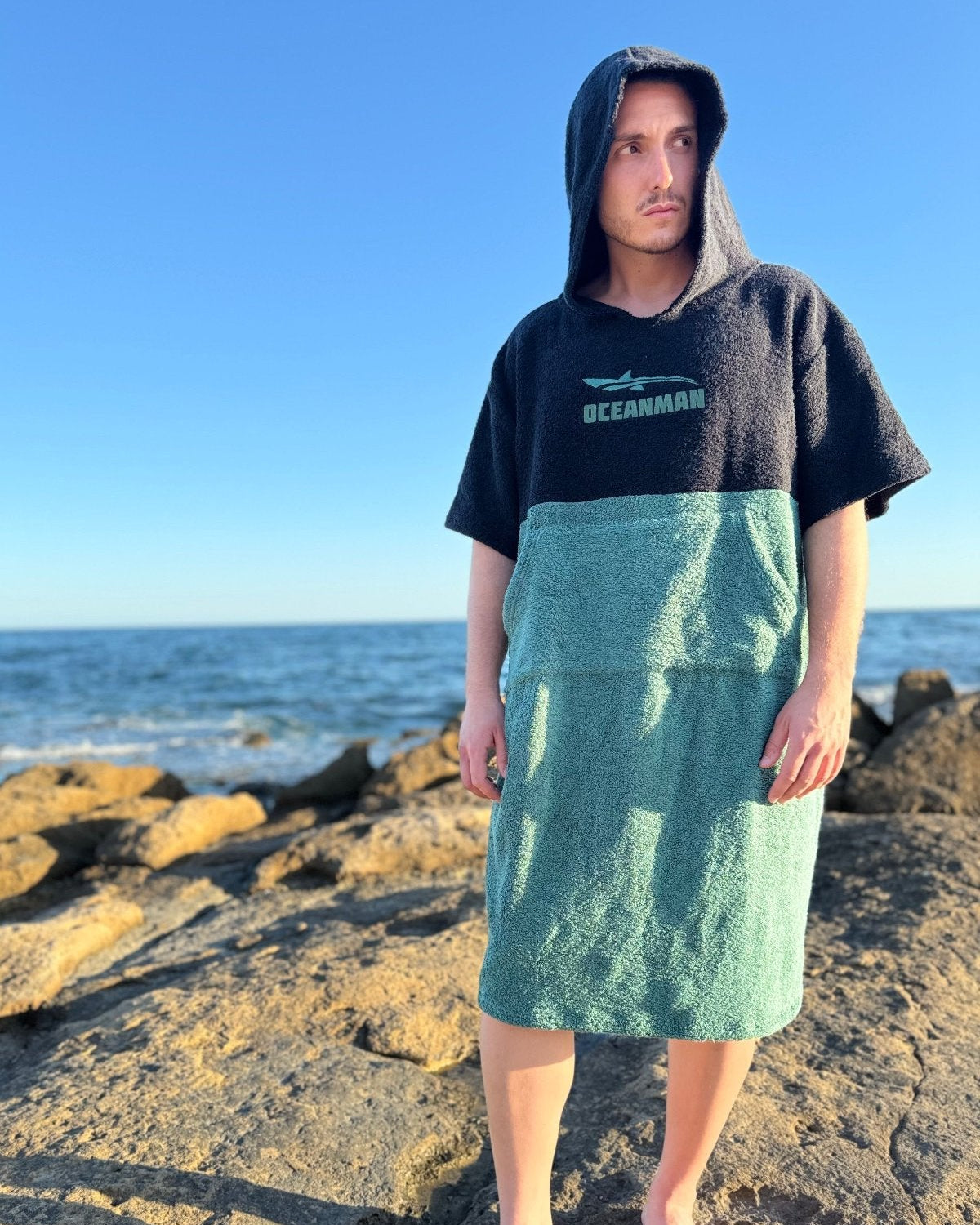 Oceanman Poncho Green/Black