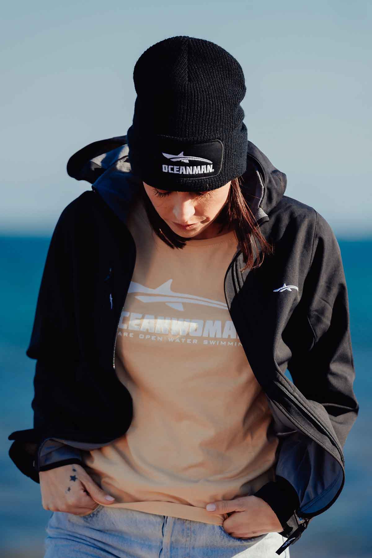 oceanman black icon beanie