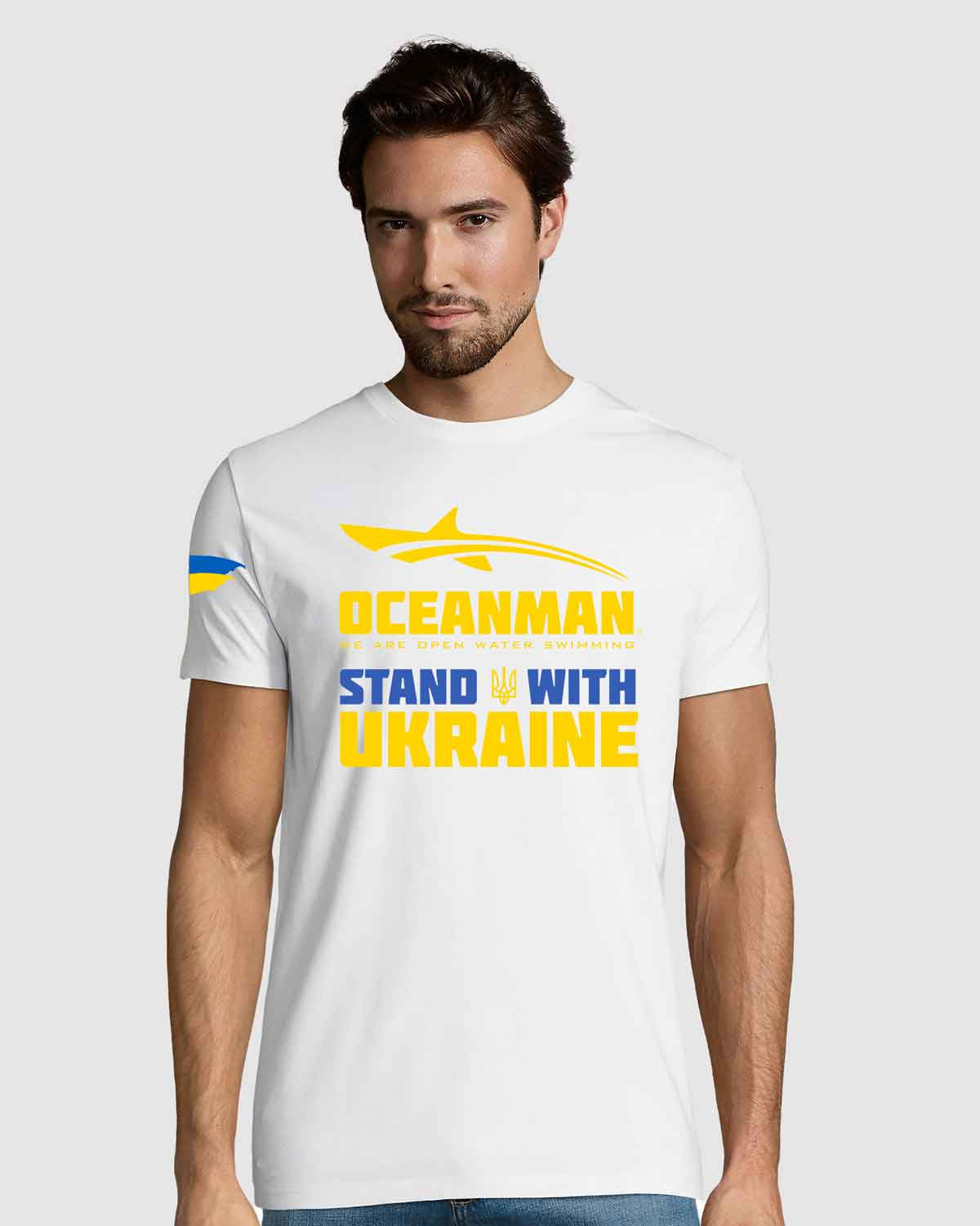 Oceanman stand with ukraine white t shirt men
