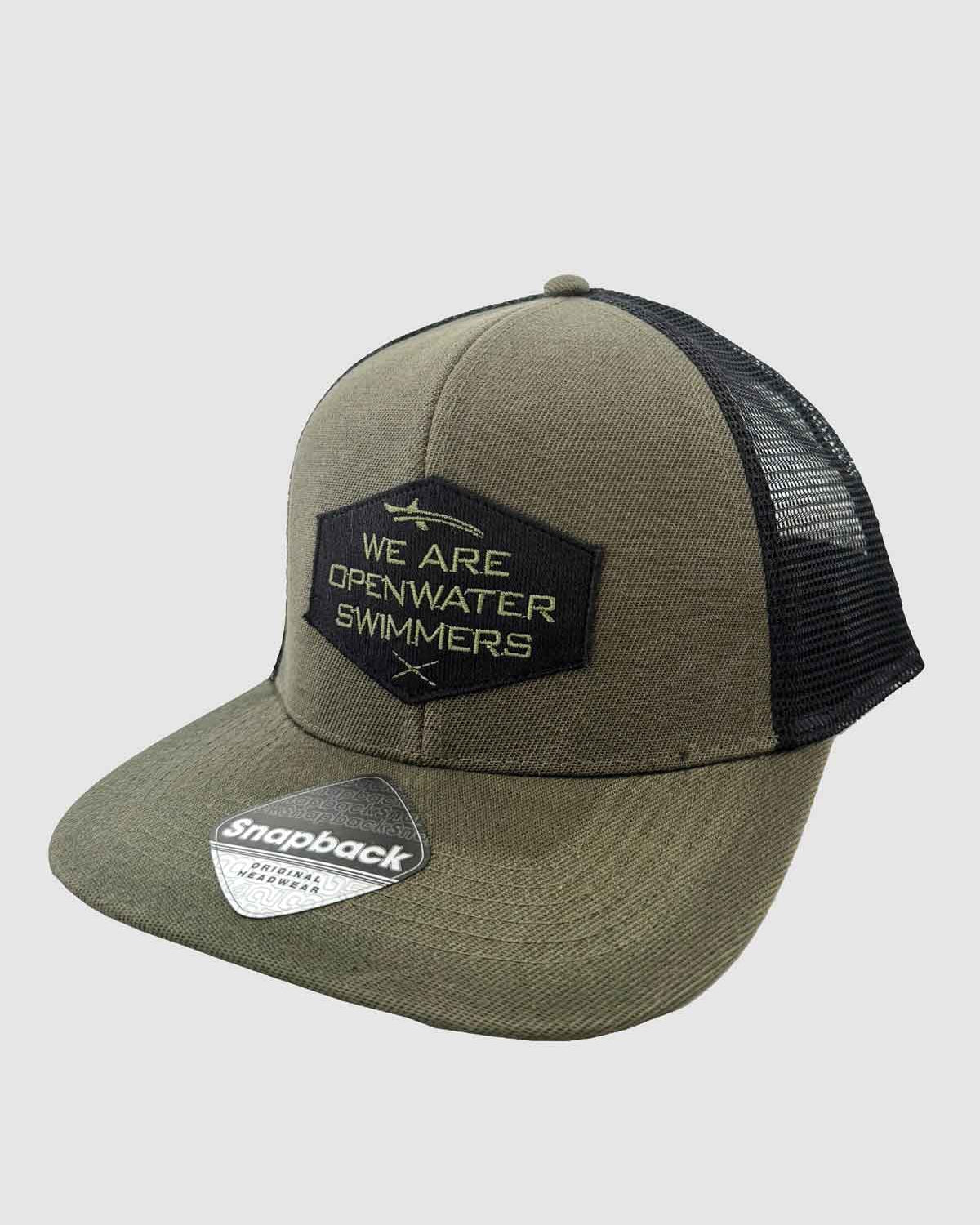 We are open water swimmers olive cap
